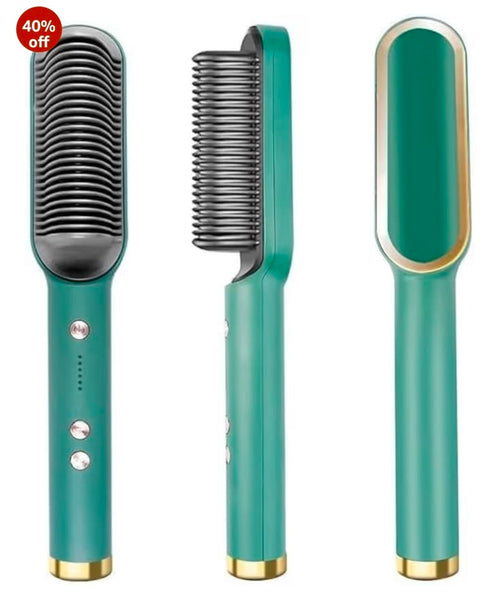 2-in-1 Hair Straightener & Curler — Heated Styling Comb