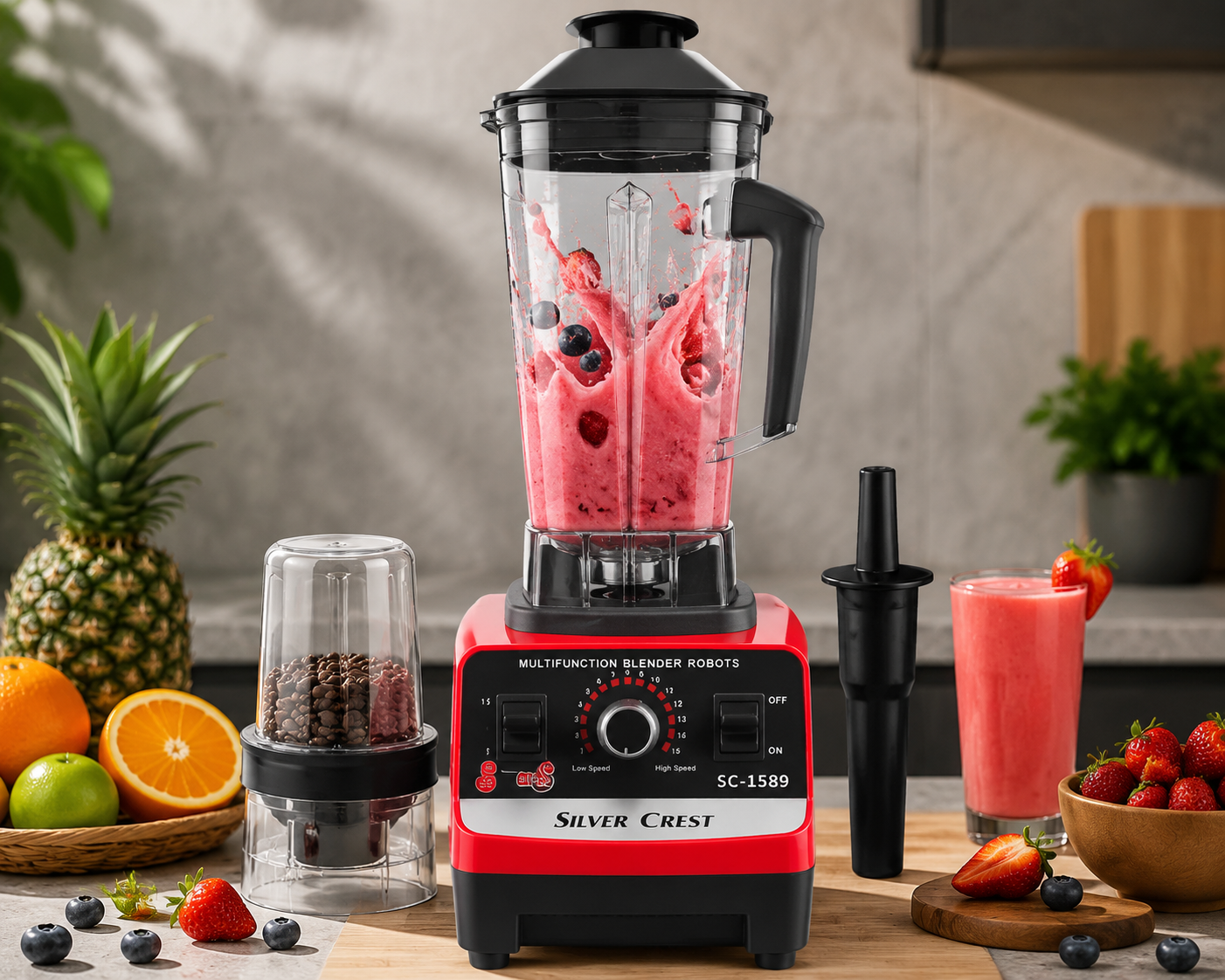 Silver Crest Pro 4-in-1 Juicer Blender 3000W – Multi-Function Kitchen Blender | Pakistan