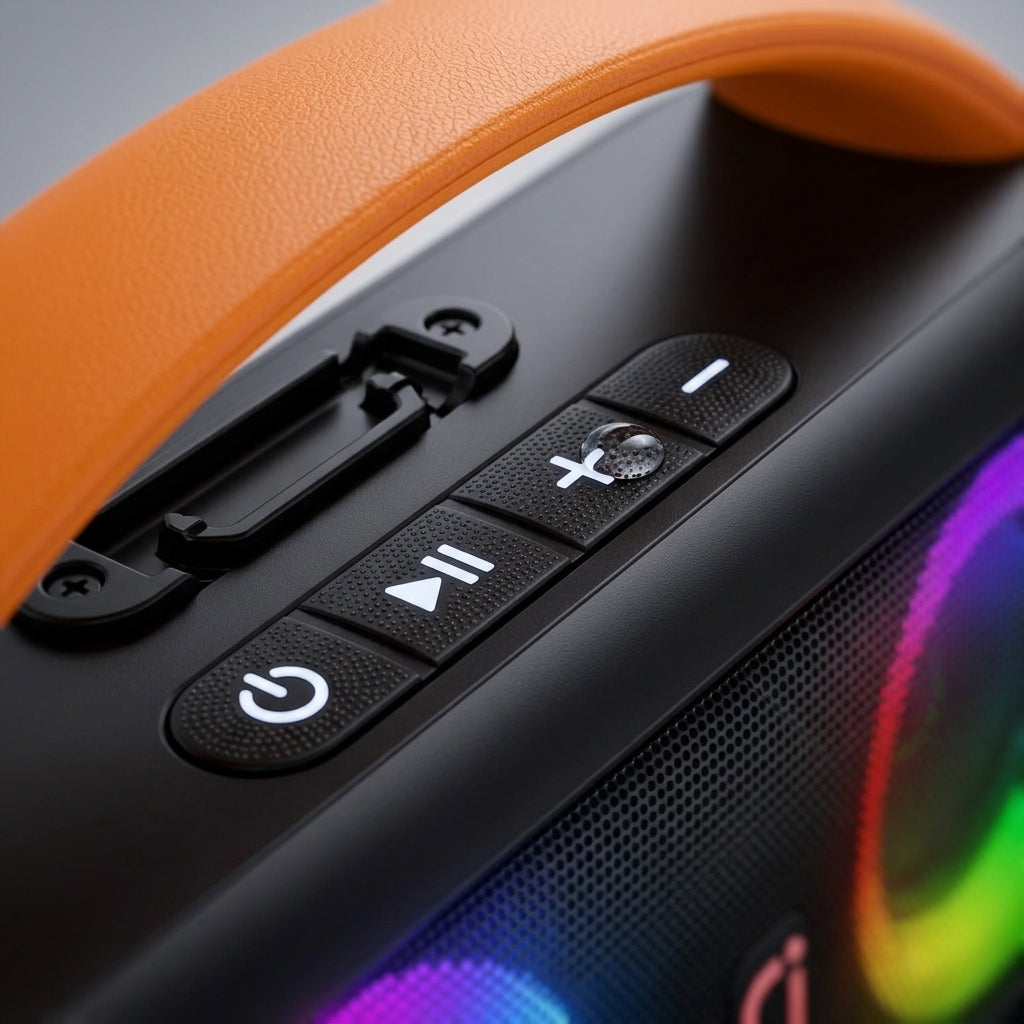 Portable Bluetooth Speaker with RGB LED Lights – Loud & Clear Sound | Pakistan