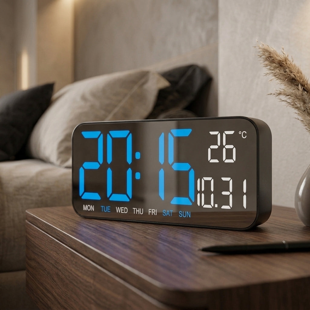 Smart LED Digital Alarm Clock – Large Display & Temperature Sensor | Pakistan