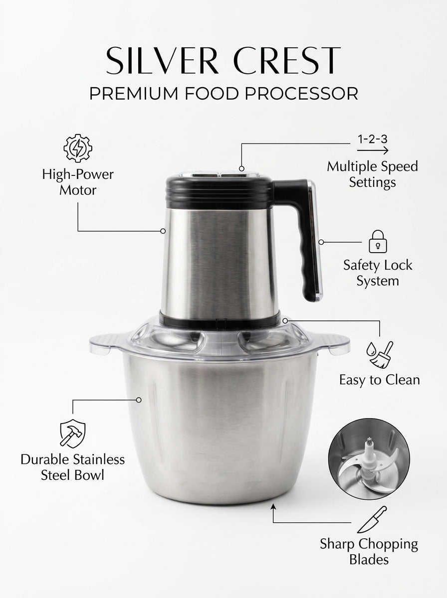 Silver Crest Germany Food Chopper – Heavy Duty Multi-Function Food Processor | Pakistan