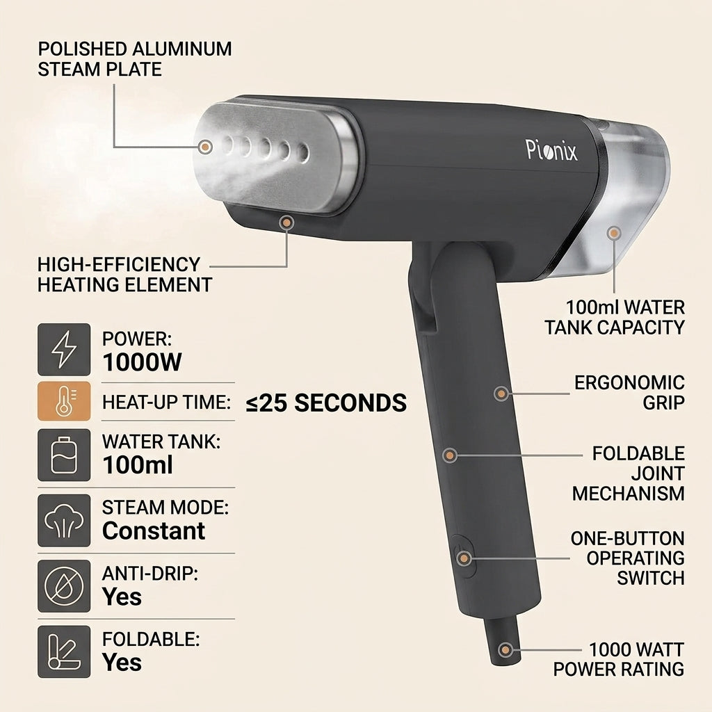Portable Handheld Garment Steamer – Fast Wrinkle Remover for Clothes | Pakistan