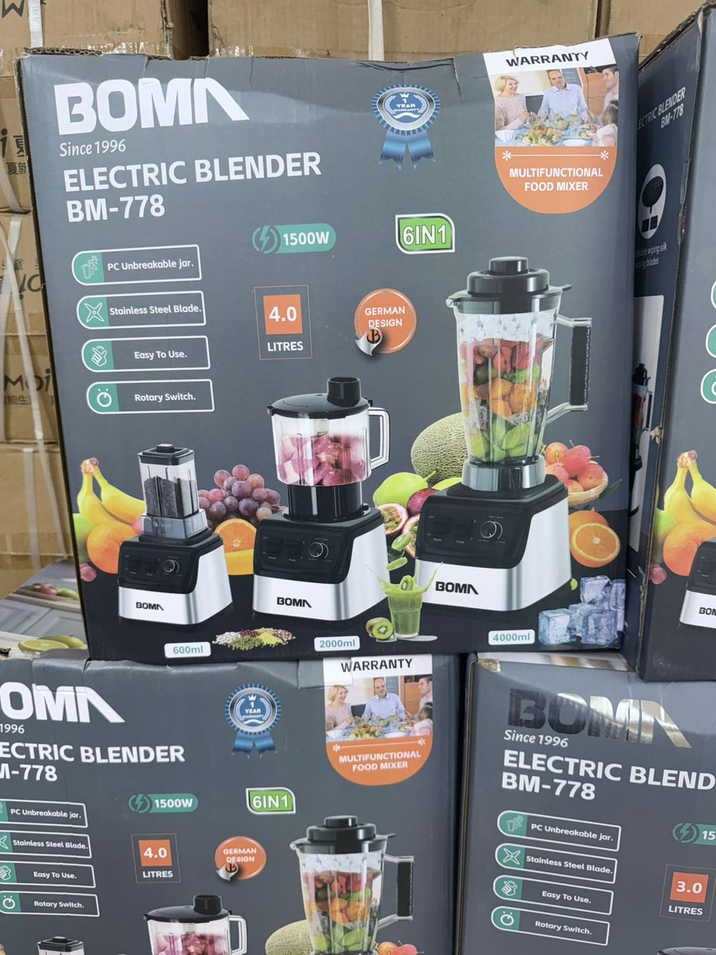 BOMA BM-778 6-in-1 4L Blender — German Lot