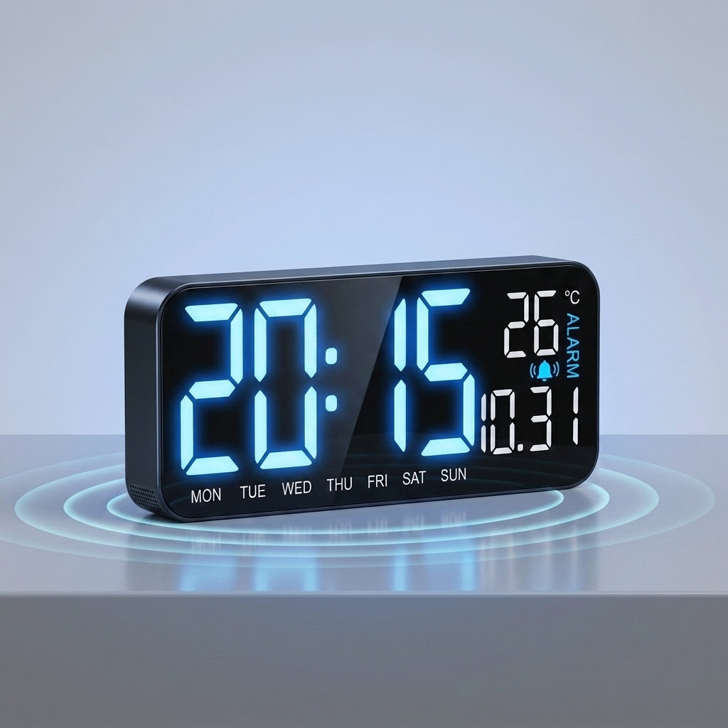 Smart LED Digital Alarm Clock – Large Display & Temperature Sensor | Pakistan