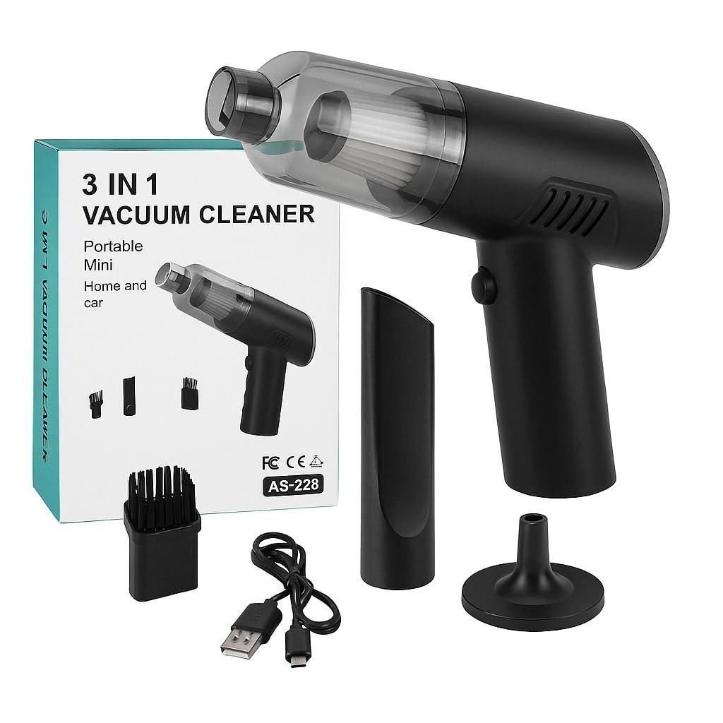 3-in-1 Mini Handheld Vacuum Cleaner – Cordless Portable Dust Cleaner for Home & Car | Pakistan