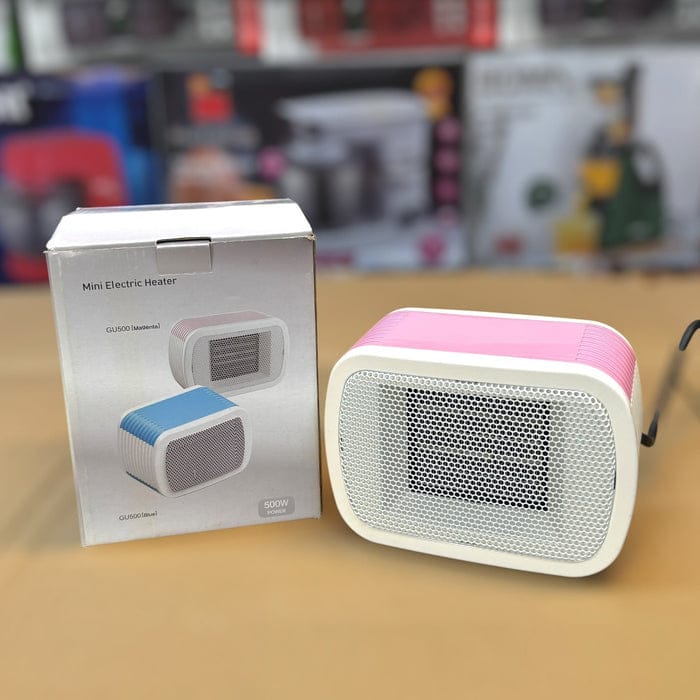 500W mini electric heater with its box