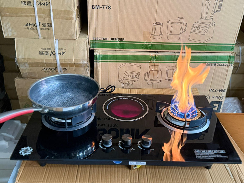 Triple Burner Infrared Cooker — 3 Zones, Crystal Plate Top