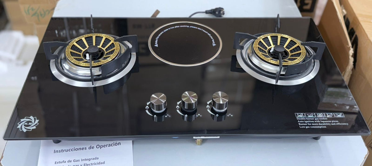 Triple Burner Infrared Cooker — 3 Zones, Crystal Plate Top