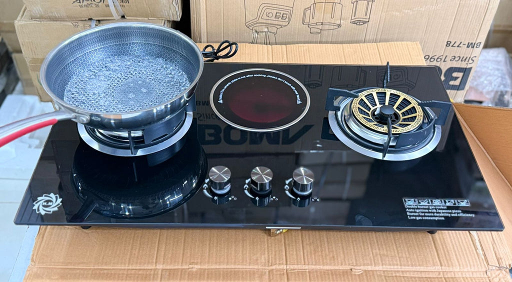 Triple Burner Infrared Cooker — 3 Zones, Crystal Plate Top