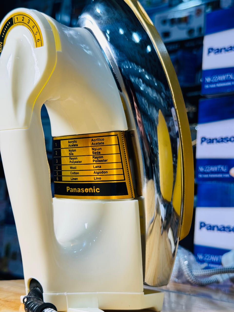 Panasonic dry iron model plate and markings