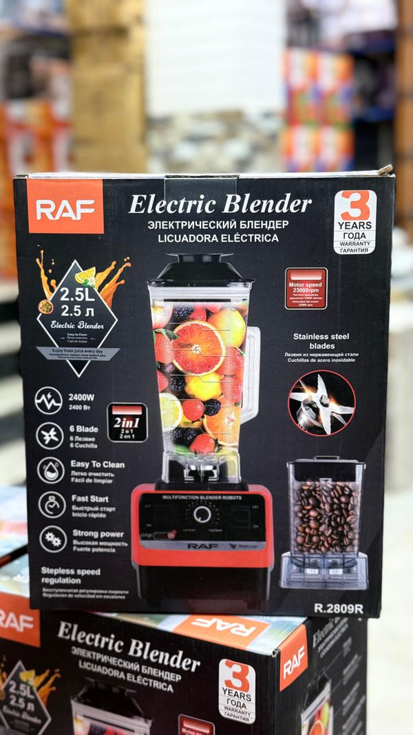 RAF R-2809 Blender &amp; Grinder — 2400W, 2.5L, 6 Blades
