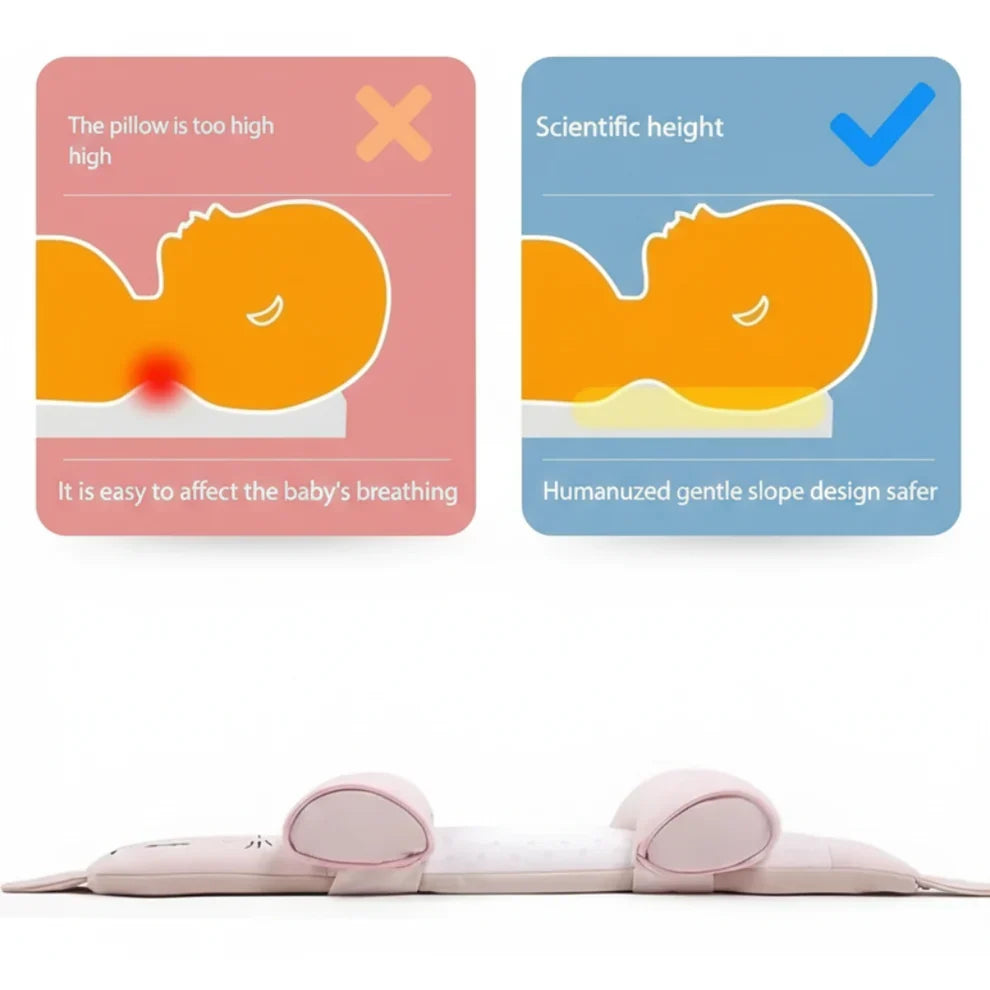 Baby Head Shaping Pillow — Breathable Cotton, Washable Cover