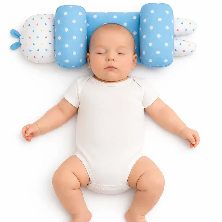 Baby Head Shaping Pillow — Breathable Cotton, Washable Cover