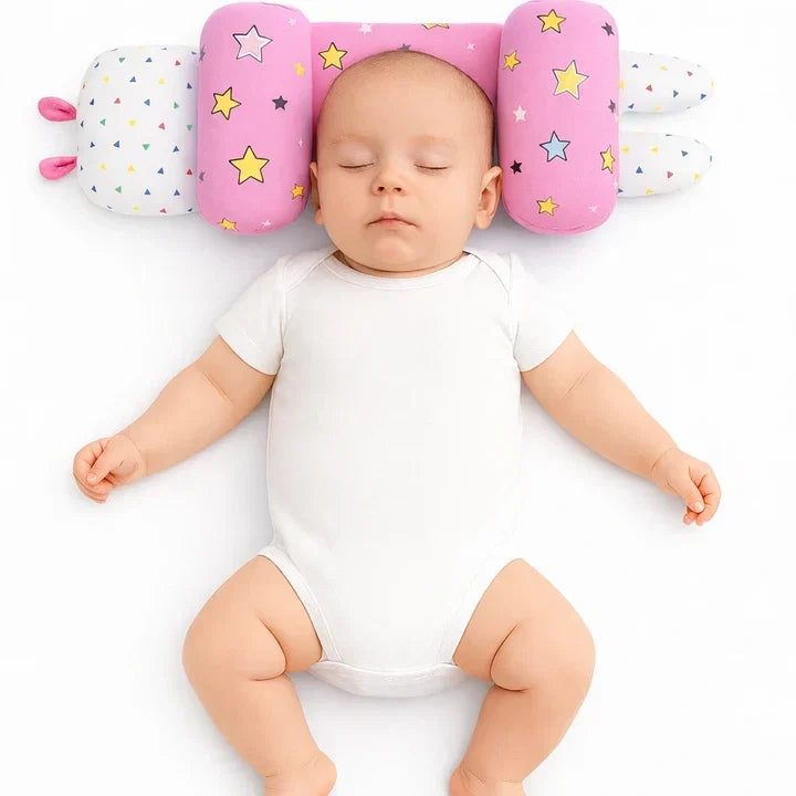 Baby Head Shaping Pillow — Breathable Cotton, Washable Cover
