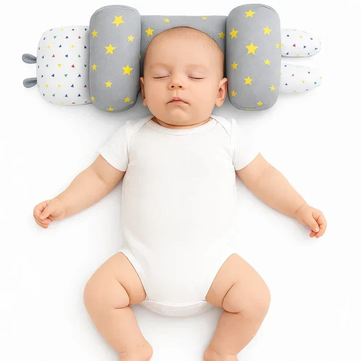 Baby Head Shaping Pillow — Breathable Cotton, Washable Cover