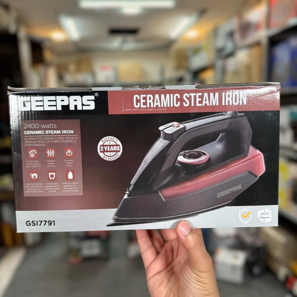 Geepas Ceramic Steam Iron || Original Product + 2-Year Local Warranty